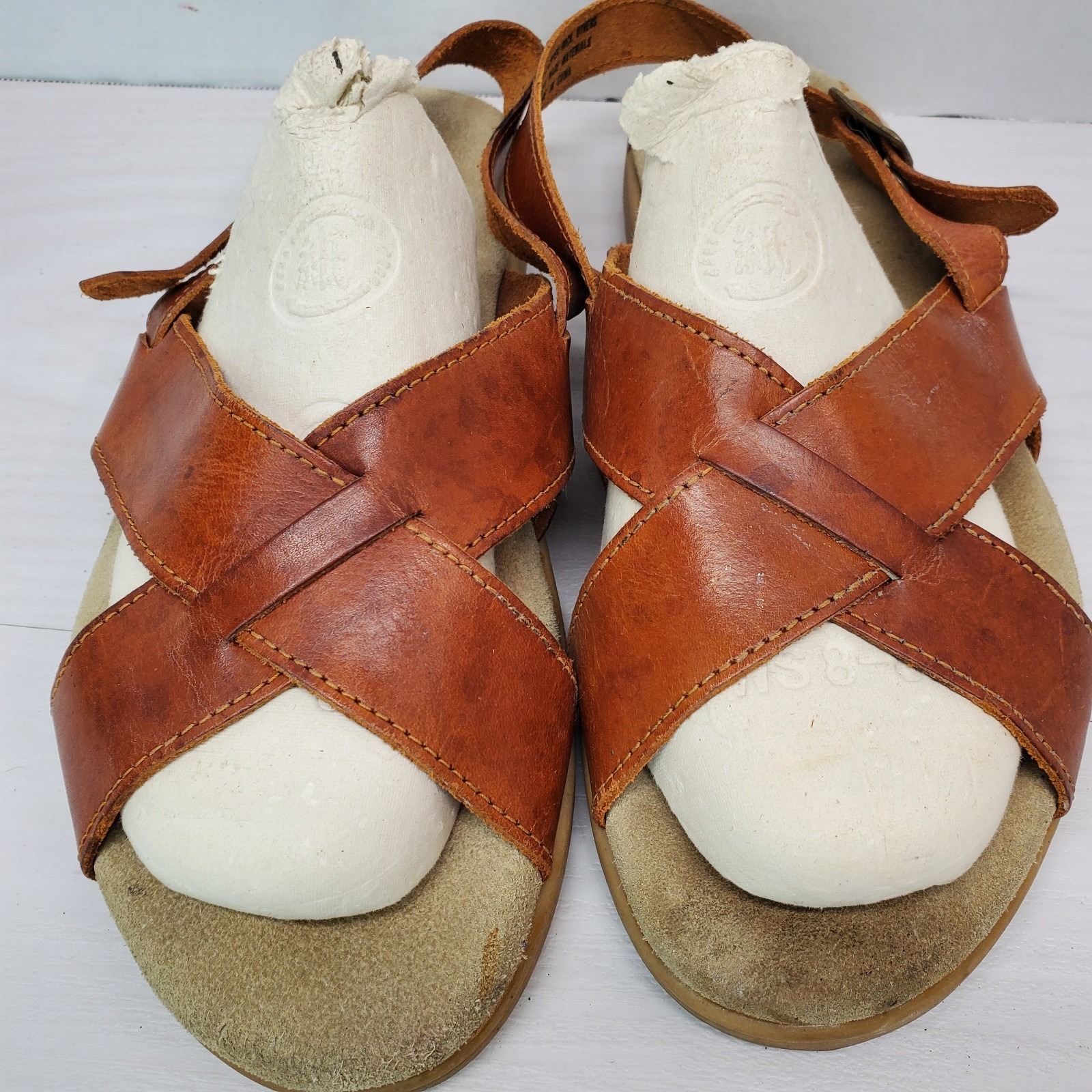 Quip Brown Leather Sandals Women 10 M Boho Lagen Look Minimalist Retro Look — image 3 of 8